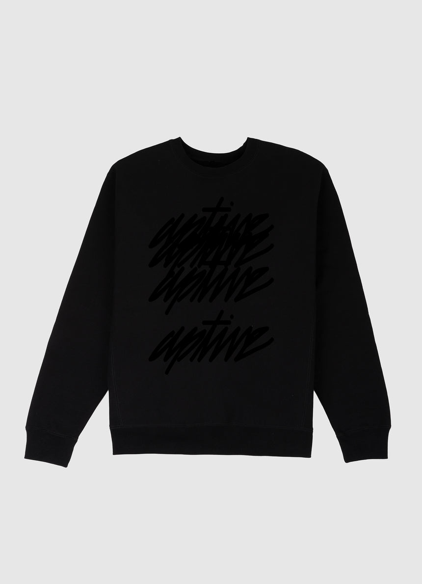 Oct. Prize Black Crewneck- Script